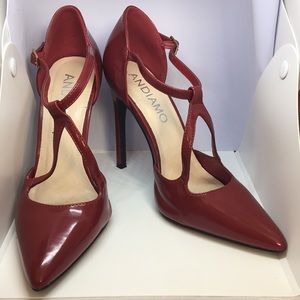 Andiamo • Red 4.25” heels with cross strap